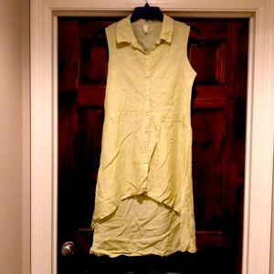 Womens XL linen top lime green